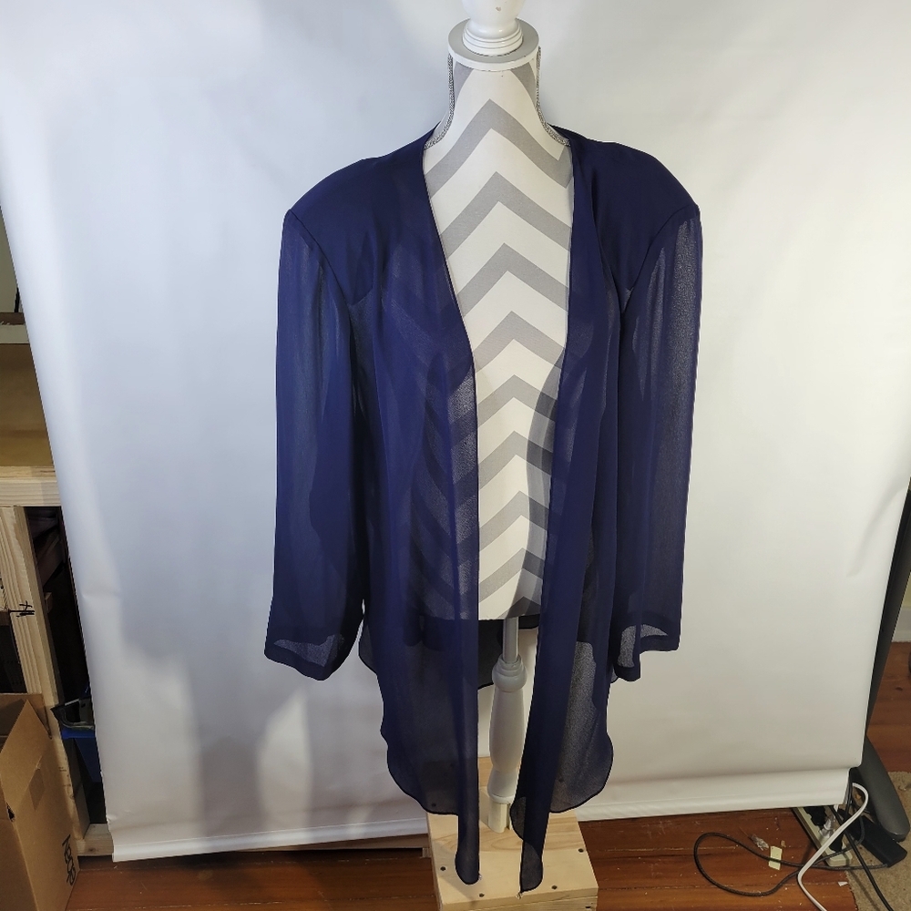 Vntg Cattiva New York 2 Piece Dress USA Made Tiered Tank Sheer Jacket No Size - Picture 7 of 13
